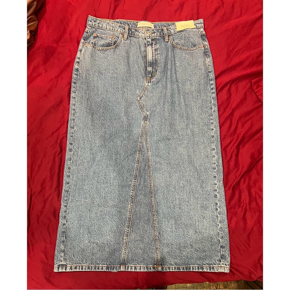 Abercrombie Denim Column Maxi Skirt